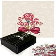 thumbnail image 2 of Ambesonne Vintage Christmas Jigsaw Puzzle Durable Cardboard, Xmas Candy Bloom, 1000 pcs, Dark Pink Blush, 2 of 5