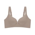 thumbnail image 2 of Swuxness Womens Comfortable Wireless Bra, Women's Push Up Bras, Women's Seamless Lifting No Wireless Side Boob Lightweight Everyday Bra Coffee, XL, 2 of 4