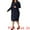 Navy Blue, variant on Women's Plus 2 Pieces Dress Suits Blazers and Sleeveless Dress 1X Burgundy