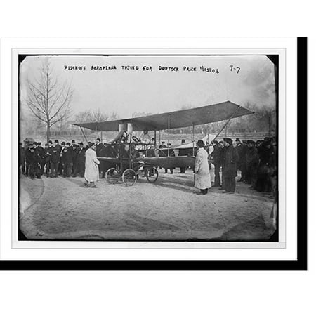 Historic Print, Pischoff aeroplane trying for Deutsch prize, 16" x 20"