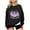 Black, variant on Womens Cute Crewneck Graphic Sweatshirt Oversized Long Sleeve Pullover Tops Holiday Casual Ghost Printed Sweatshirts for Teen Girl Army Green M