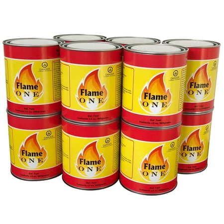 Indoor Gel Fuel Fireplace - Flame One Indoor or Outdoor Premium Gel Fireplace Fuel in 13 Oz Cans (12 Pack)