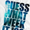 thumbnail image 2 of Shark Week Officially Licensed Guess What Week It Is Unisex Adult T Shirt, White, Small, 2 of 4