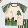 thumbnail image 6 of Quealent Toddler Pajamas Organic Cotton Baby Girl Pajamas Summer Short Sleeve Kids Clothes Snug Fit Pjs 2 Piece, (Army Green, 18-24 Months), 6 of 6