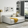 thumbnail image 6 of KYLE & KAY Full Daybed with Trundle,Modern Linen Upholstered Daybed,Upholstered Tufted Sofa Bed with Headboard and Armrest and Support Legs,Wood Daybed Frame for Boy,Girl,No Box Spring Needed,Beige, 6 of 7