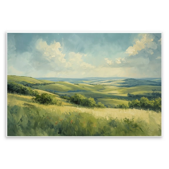 Stupell Industries Rolling Emerald Horizon Landscape & Nature Painting Unframed Art Print Wall Art, 15 x 10