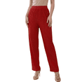 thumbnail image 1 of Pantalón Corte Recto Texturizado con Brillos Sutiles, Elegante y Súper Cómodo para Mujer, 1 of 5