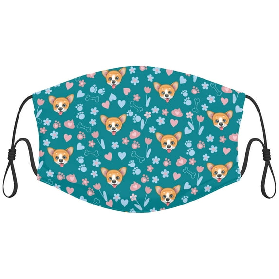 Cute Chihuahua Dog Graphic Printed Cloth Face Masks Reusable Washable Adjustable for Adults (5 PCS)