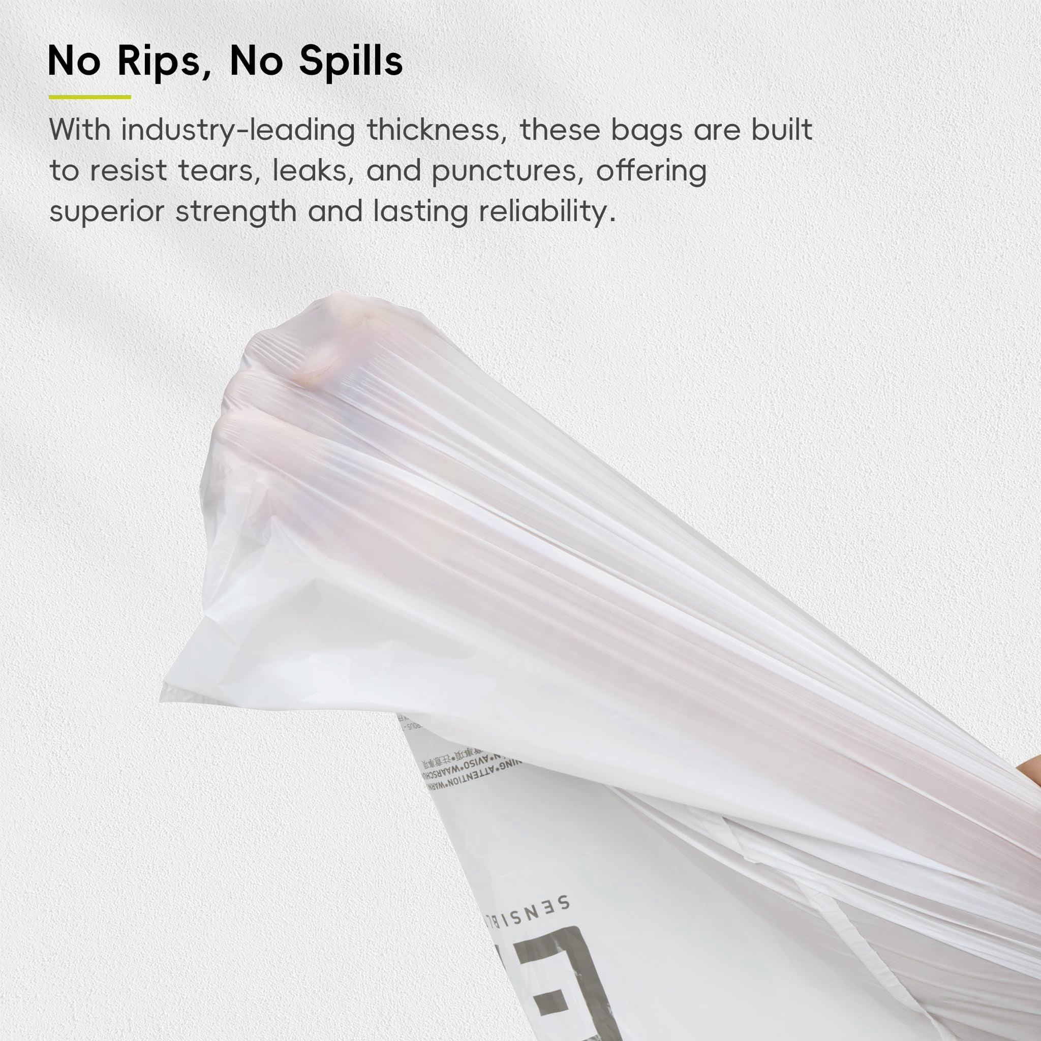 Eko 12.9 Gallon / 45-49 Liter  60 Count Drawstring Trash Bags Extra-strong Unscented Garbage Easy-dispense Roll For Kitchen & Household Use Resists Tears Leaks And Punctures Code J White