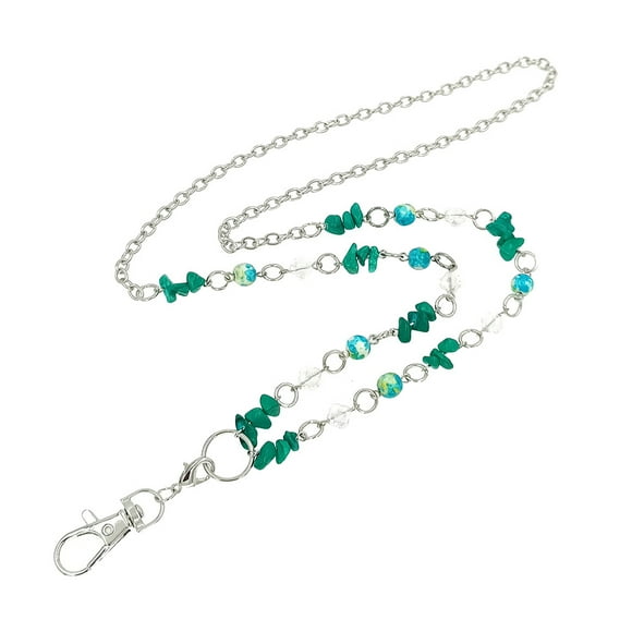ifundom 1Pc St Patricks Day Necklace Green Zinc Alloy Stone Festival Neck Hanging Pendant for Celebration