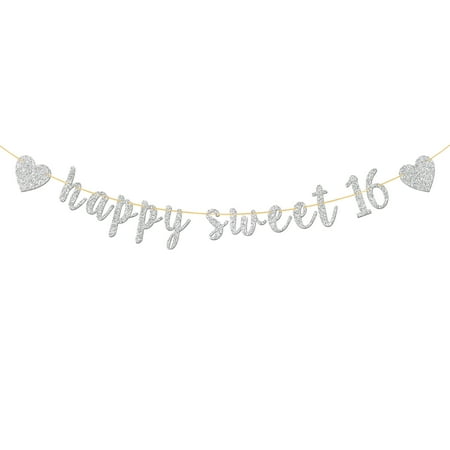 

Happy Sweet 16 Banner Girl s 16th Birthday Party Supplies Sixteen Sign Party 16th Anniversary Party Decorations
