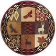 thumbnail image 3 of Novelty Area Rug (7'10'' Round) Lodge Multi-Color Indoor Round Easy to Clean, 3 of 6