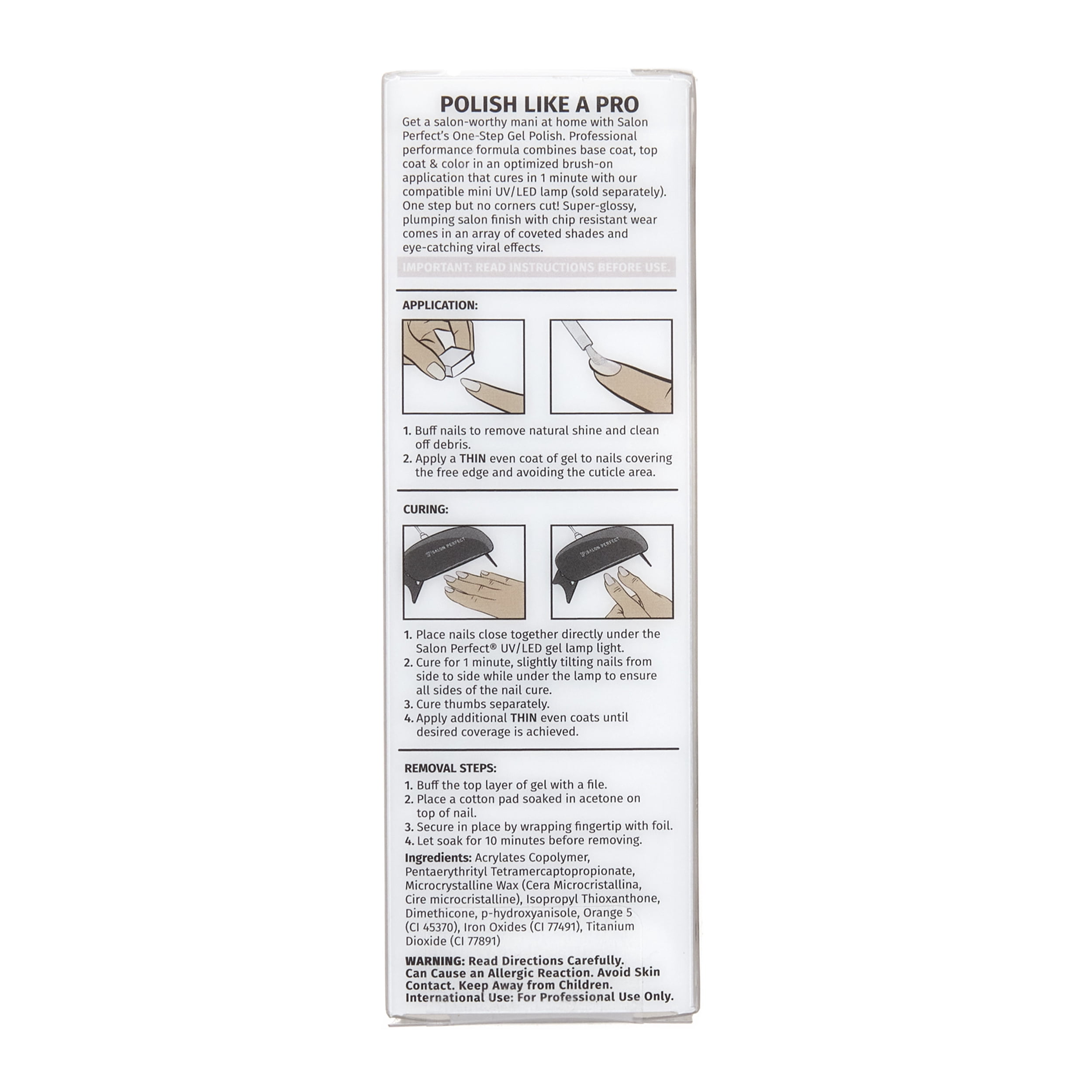 Salon Perfect Milky One Step Gel, White Nail Polish, 0.5 fl oz