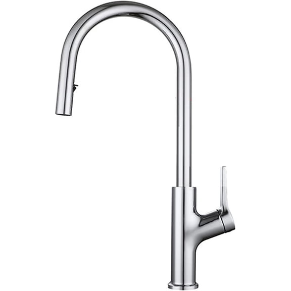 Kitchen Faucets with Pull Down Sprayer, High Arc 360° Swivel Kitchen Sink Brass Chrome Single Handle Kitchen Hot and Cold Water Mixer Tap, Dual Mode Water