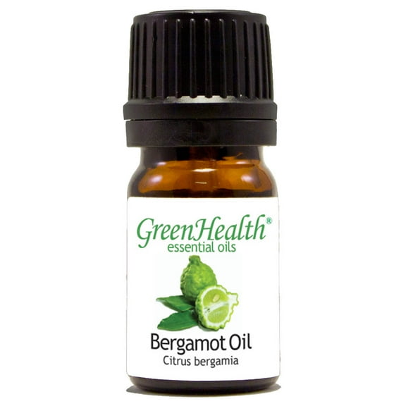 Bergamot Essential Oil - 1/6 fl oz (5 ml) Glass Bottle w/ Euro Dropper - 100% Pure Essential Oil by GreenHealth