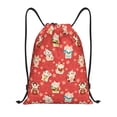thumbnail image 1 of Xecao Japanese Maneki Cats Pattern Sports Drawstring Backpack - String Swim Gym Bag with Wet Proof Pocket for Women&Men-Medium, 1 of 6