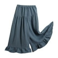 thumbnail image 1 of Girls Sweatsuit Baby Girl Girls' Solid Color Lace Wide Leg Pants, 1 of 8