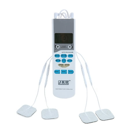 JKH Brand Tens Unit Electronic Pain Relief Machine with 8 Electrode Pads Pulse Massager EMS Therapy 6 Program 3 Massage Way 10 Intensity & Speed Adjust FDA/CE/RoHS