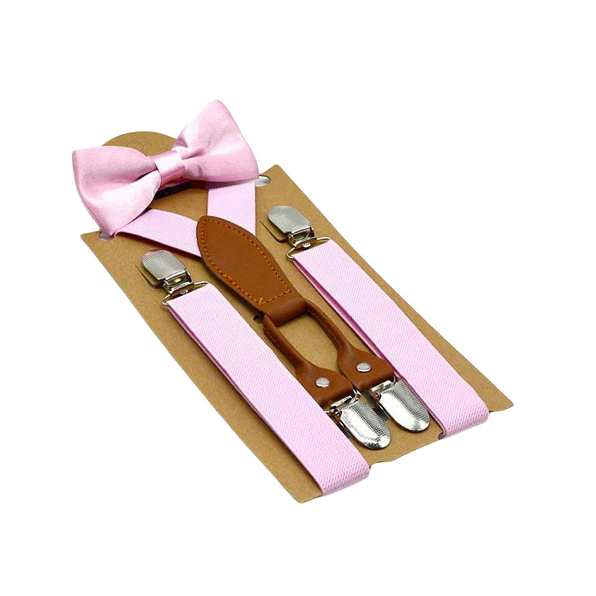 Gureui Suspender Strap Bow Tie Set for Kids Baby Boys Clipon Yshape