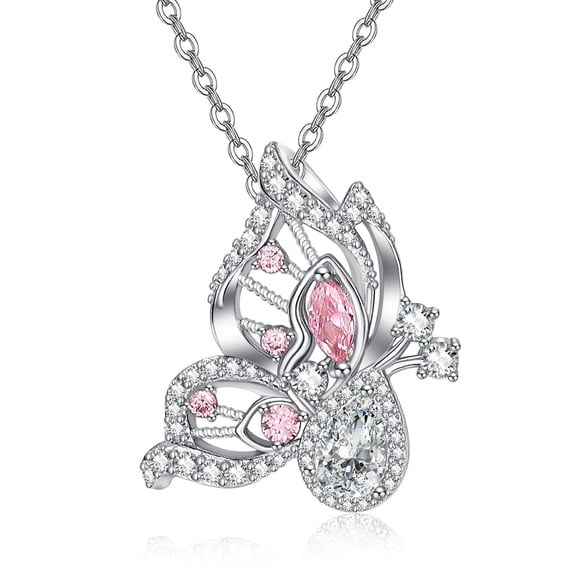 TANGPOET 925 Sterling Silver Butterfly Necklace for Women