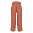 thumbnail image 2 of UYISJ Pants for Women Summer Spring Trendy Elastic Waist Pants Straight Leg Slack Casual Solid Color Lightweight Trousers with Pockets Coffee XXL, 2 of 5