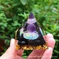 thumbnail image 4 of GKNET 60mm Tree Life Space Crystal Quartz Sphere Orgonite Pyramid Chakra Energy Orgone-Colour 24-6cm, 4 of 9