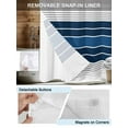 thumbnail image 3 of No Hook Cloth Fabric Shower Curtain with Snap in Liner, Lake Blue Stripes Waterproof Shower Curtains Set with See Through Top Window, Modern Minimalist Gradient Lines Bath Curtains Shower 36"x78", 3 of 6