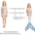 thumbnail image 3 of Mermaid Tails for Swimming for Girls Kids Swimsuits Costumes Tale Bathing Suit Bikini Set（No Monofin）_Special Gift, 3 of 5