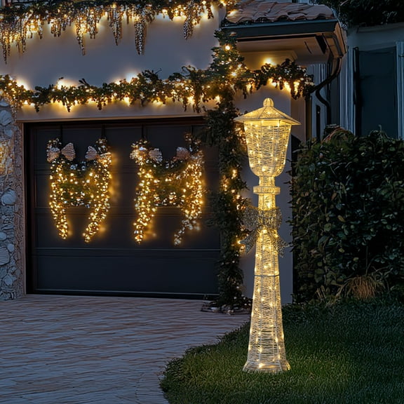Zimtown 5ft Christmas Lamp Post Lighted Outdoor Christmas Decoration