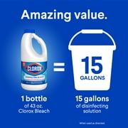 Clorox Disinfecting Liquid Bleach Cleaner, Regular Scent, 43 fl oz