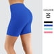 thumbnail image 3 of Pantalones cortos de cintura alta para mujer, entrenamiento de yoga, correr, compresión, ejercicio, bolsillos laterales Adepaton HMJM376-4, 3 of 8