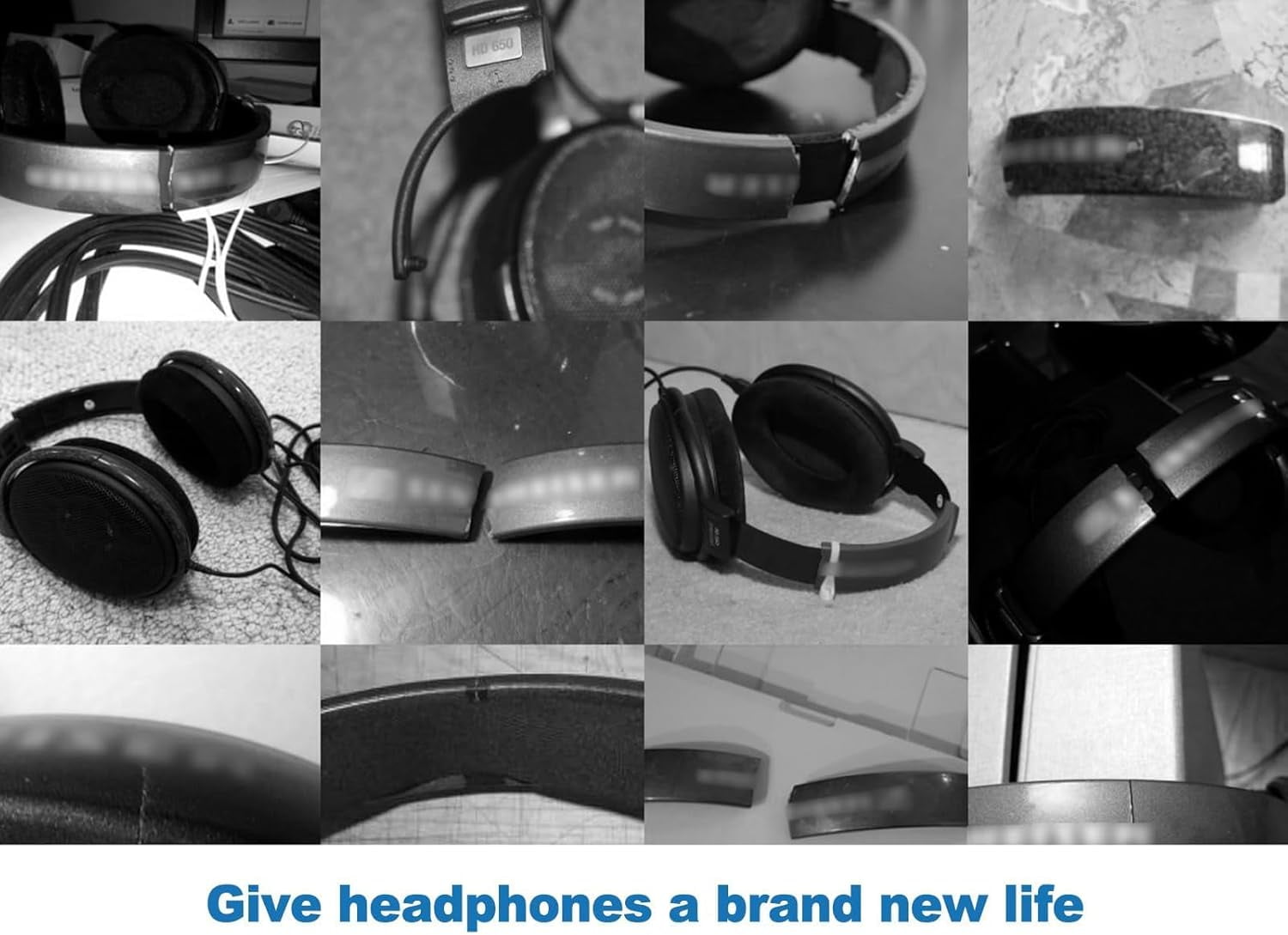 Genuine Leather Full Metal Headband Compatible with Sennheiser HD650,HD660 S,HD600,HD6XX,HD58X,HD580,HD565,HD545,HD535 Headphone Replacement Head Beam Band Headset