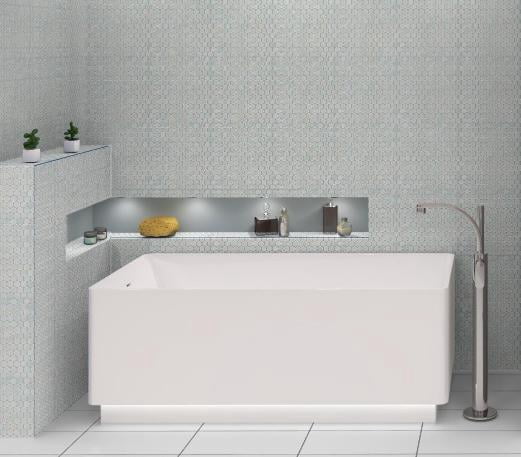 Polka Pixel Gray 1-in. Vintage Penny Round Glass, Ceramic & Natural Stone Mosaic Wall and Floor Tile
