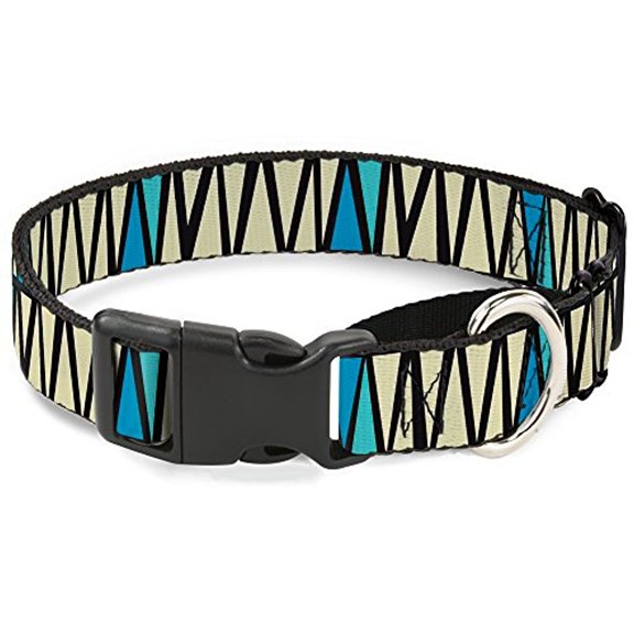 Buckle-Down Zig Zag Doodle Black Cream Blues Martingale Dog Collar