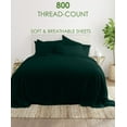 thumbnail image 2 of 24-INCH EXTRA DEEP POCKETS - 6 PC Full-XL Giza Sheet Set - (Extra Pillowcases, Fitted & Flat) 800-Thread-Count 100% Giza Cotton- 800TC Cotton- Teal Blue, 2 of 7