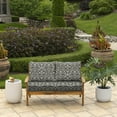 thumbnail image 3 of ARDEN Outdoor Loveseat Cushion Set, 48 x 24, Rain-Proof, Fade Resistant, Cushion Set for Couch, Bench, and Swing Black Aurora Damask, 3 of 8