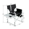 thumbnail image 2 of Lisonu Padded Folding Directors Chair with Side Table, 400lbs Camping Chair Outdoor Black/Grey, 2 of 9