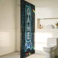 thumbnail image 5 of Game Neon Sign Window Privacy Film, Modern Video Game Controller Blue Glowing Tube Stained Glass Rainbow Film Decorative Window Clings, Static Cling Sun Blocking Stickers 17.7" x 39.3", 5 of 9