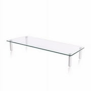 Impact Mounts LCD LED COMPUTER MONITOR TABLE RISER ADJUSTABLE OR FIXED LEGS SHELF SPACE SAVER LAPTOP TEMPERED GLASS