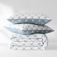 thumbnail image 4 of Lush Decor Diamond Leaf Jacquard Reversible Matelasse Coverlet 3 Piece Set King Teal - Blue Bedding Set - Leaf Quilt - Cottage Decor, 4 of 10