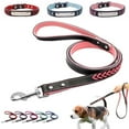 thumbnail image 6 of Multi-size Optional Comfortable Leather for All Size Dog Adjustable with Braided Pattern Name Engravable Pet ID Tags Dog Supplies Dog Collar Dog Leads PURPLE 120X2.0CM LEAD, 6 of 8
