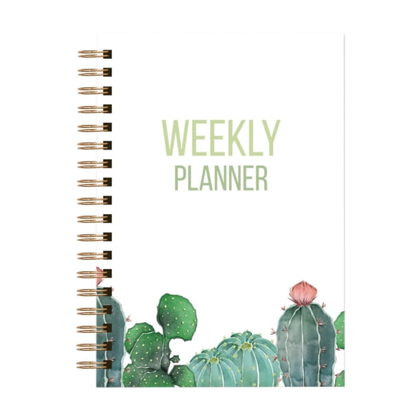Cuaderno planificador semanal A5 | Tapa dura con cierre elástico | 54 hojas (108 páginas) para uso escolar y de oficina | Organizador de agenda mensual y diaria