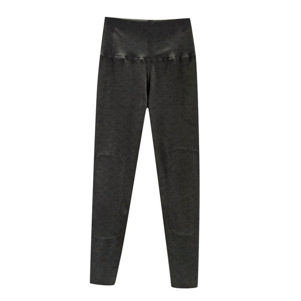 Gibobby Leggings gluteos deportivo Mujer Color Sólido Terciopelo Alemán Cálido Doble Pantalones De Otoño Cintura Alta Rodilleras Protector De Cintura Antiestático Leggings (Negro, XL)
