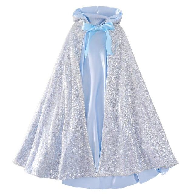 Princess Cape à Capuche à Paillettes Cape Scintillante Costumes de Luxe Princess Cape pour Filles