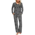 thumbnail image 6 of Censtreet Women's Pajama Set, 2 Piece Lounge Outfits Button-Down Sleepwear Long Sleeve With Pockets Ladies Pjs, 6 of 7
