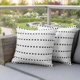 thumbnail image 2 of Outdoor Pillow Covers Boho Black Geometric Dots on White Waterproof Pillow Cases 18x18 Set of 2, Modern Simplistic Style Throw Pillow Cover Pillowcase for Patio Balcony Couch Garden, 2 of 9