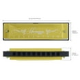 thumbnail image 3 of 10 Hole 10 Tone Key C Blues Harmonica for Beginner with Case, Stainless Steel Mouth Organ Gold Color, 3 of 7