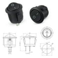 thumbnail image 2 of Dalazy 10pcs Plastic Easy To Install Black Round Rocker Switch For Wide Range Of Applications Widely 1Set, 2 of 6