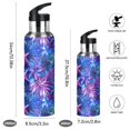 thumbnail image 2 of Yayeee 20oz Insulated Water Bottle Double Wall Stainless Steel with Flip Straw Lid, Neon Pink Starfish, 2 of 7