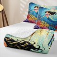 thumbnail image 4 of Manfei Ocean Mermaid Bed Spread Queen, Colorful Reef Queen Coverlet Set, Sky Blue, 3 Pieces, 1 Quilt and 2 Pillowcases, 4 of 7